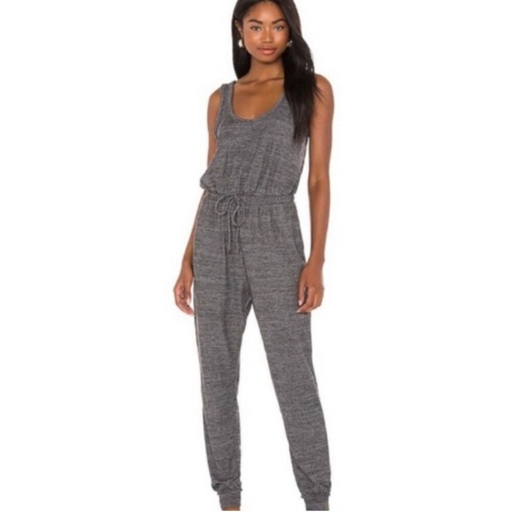 Free People Bicoastal Romper Jumpsuit In Charcoal Grey Heather - S Beachy Lounge - Picture 2 of 14